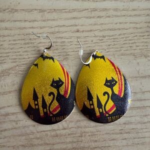 Yellow and Black Cat Earrings